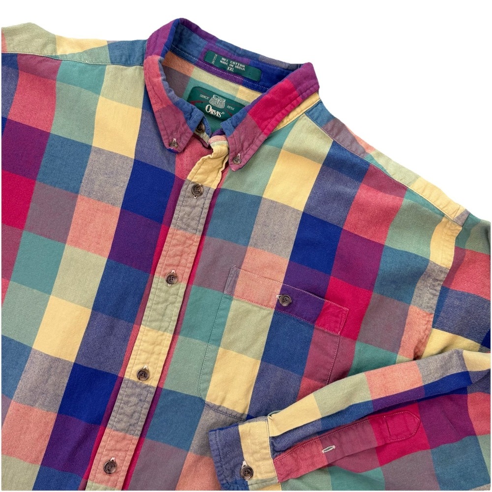 ORVIS Mens 100%‎ Cotton Button Down Shirt Long Sleeve Multicolor Casual XXL